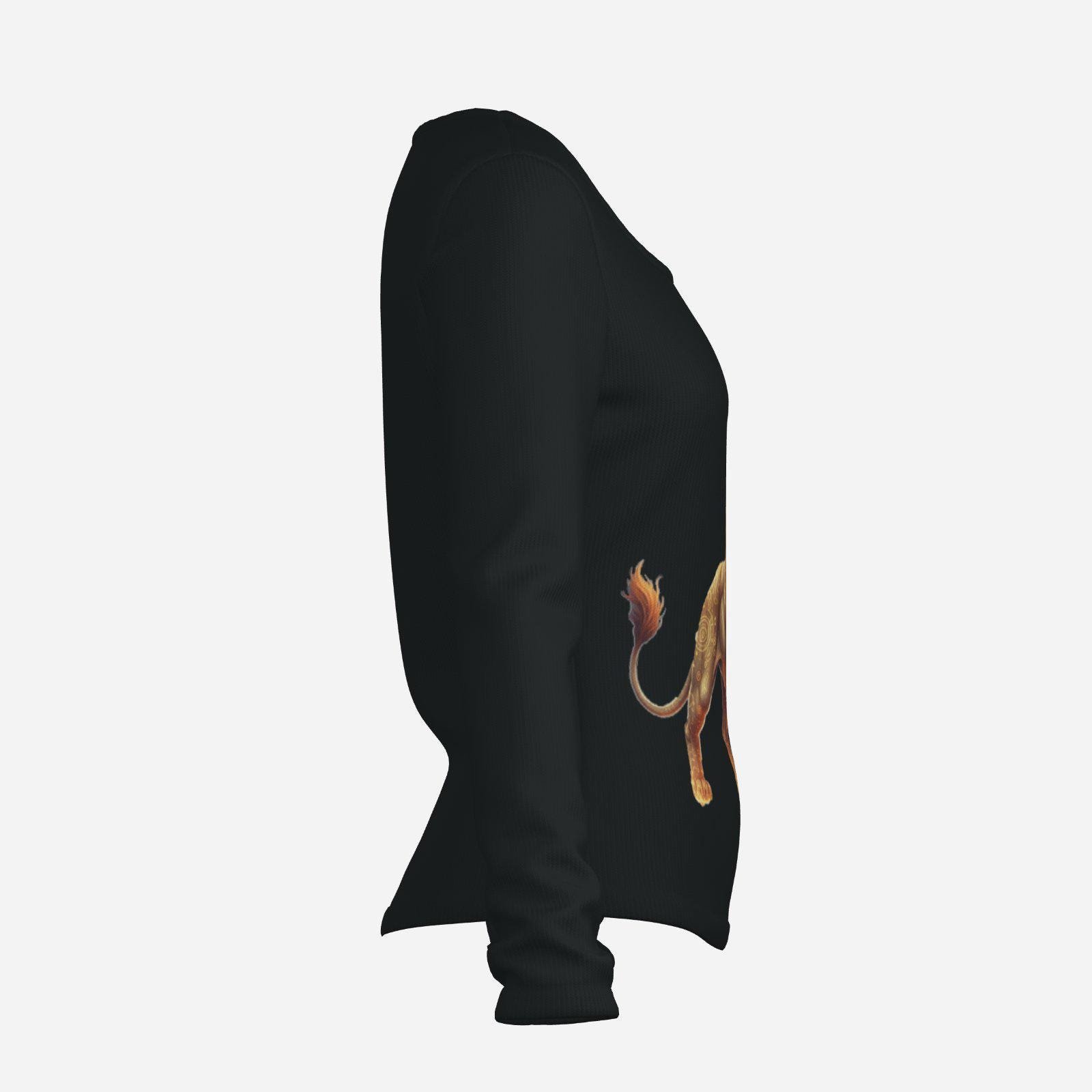 U Neck | Long Sleeve | Zebellz Collection: Leo Love | Shirt-Milk Silk | 200 GSM - Image 10