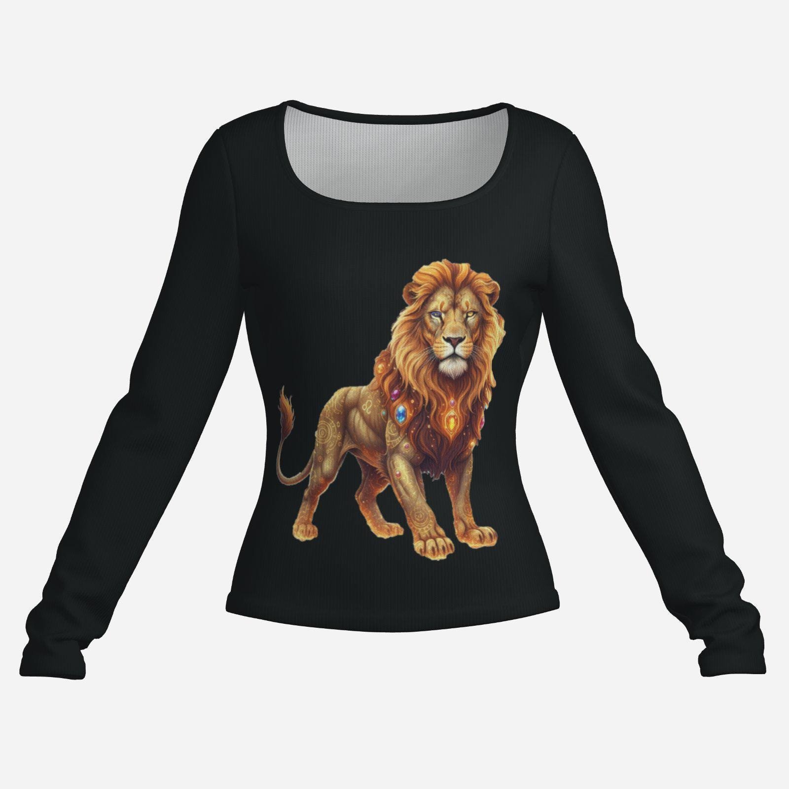 U Neck | Long Sleeve | Zebellz Collection: Leo Love | Shirt-Milk Silk | 200 GSM - Image 7