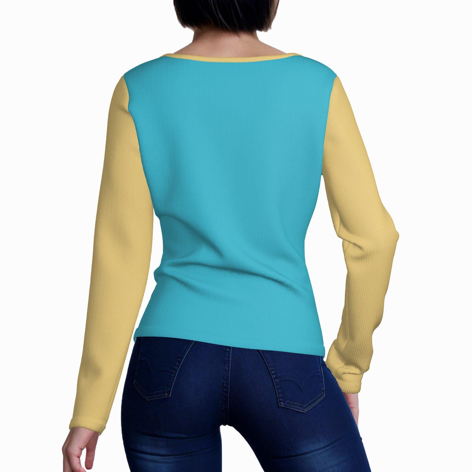 U Neck Long Sleeve Shirt-Milk Silk 200 GSM - Image 2