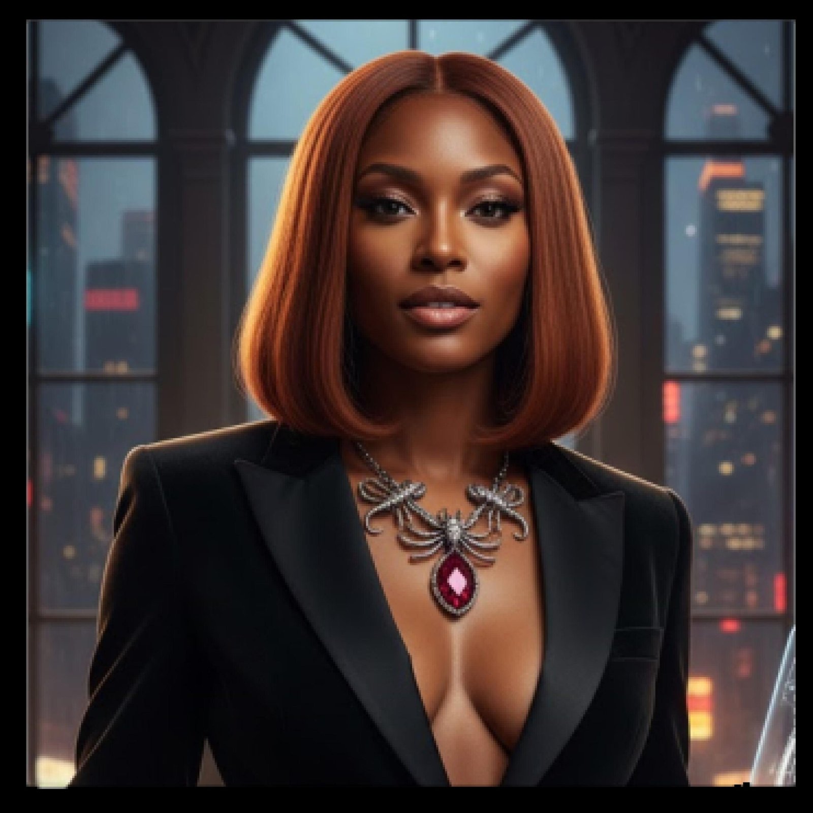 Scorpio Zodiac Puffer Jacket | Afrocentric Art & Black Girl Magic | Authentic Zebellz Art Brand Outerwear - Image 3