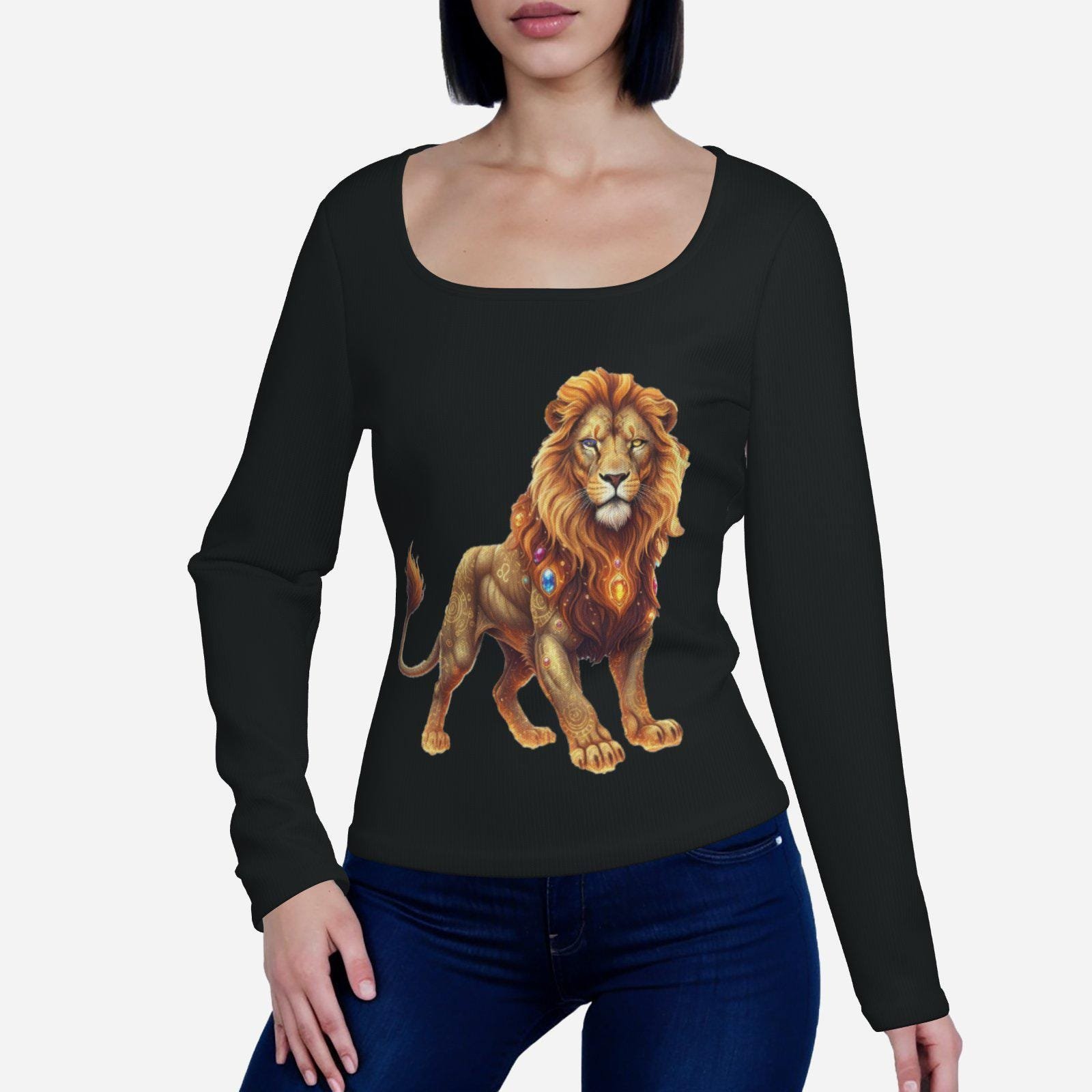 U Neck | Long Sleeve | Zebellz Collection: Leo Love | Shirt-Milk Silk | 200 GSM