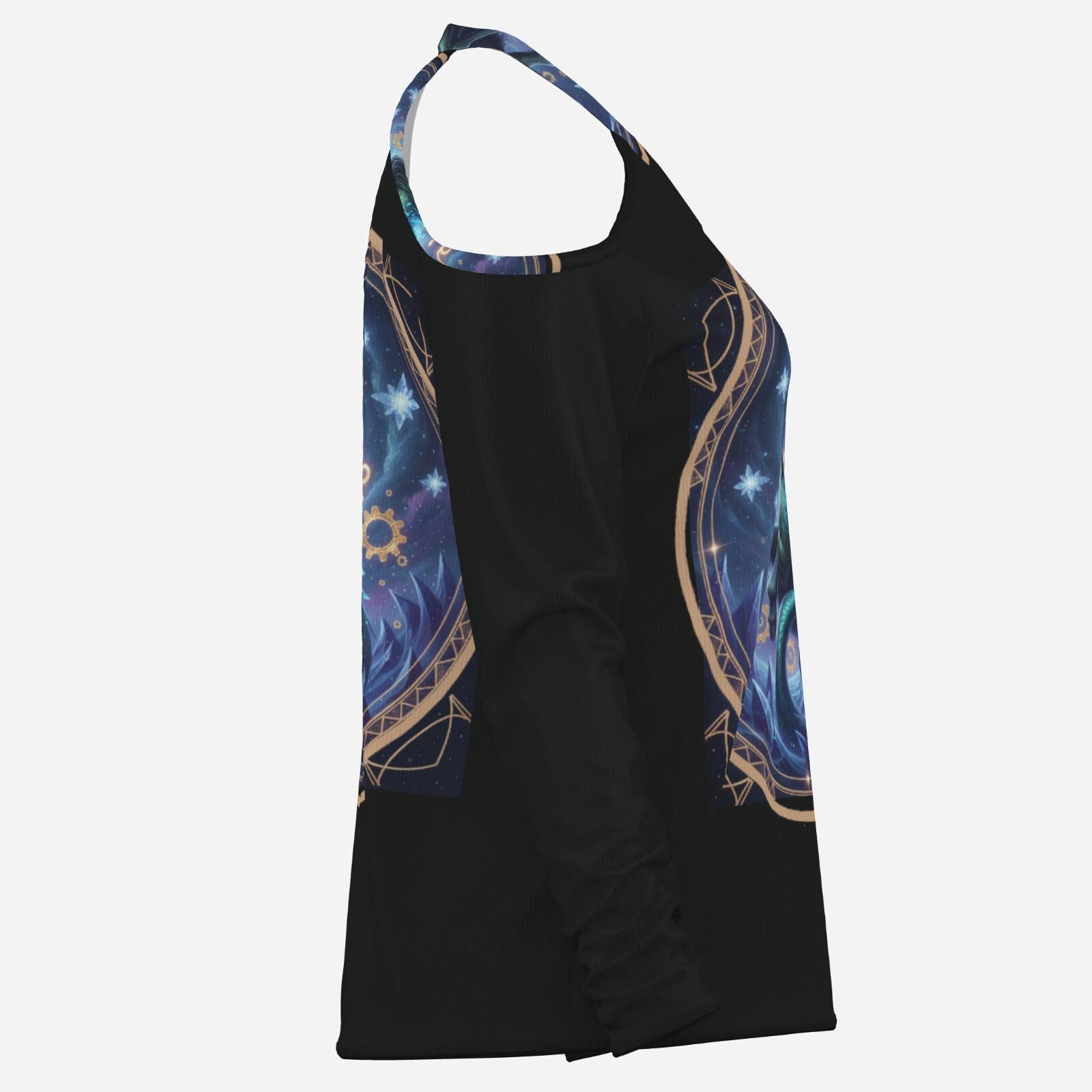 Halter Neck Shirt Zebellz Collection: Blue Capricorn - Image 5