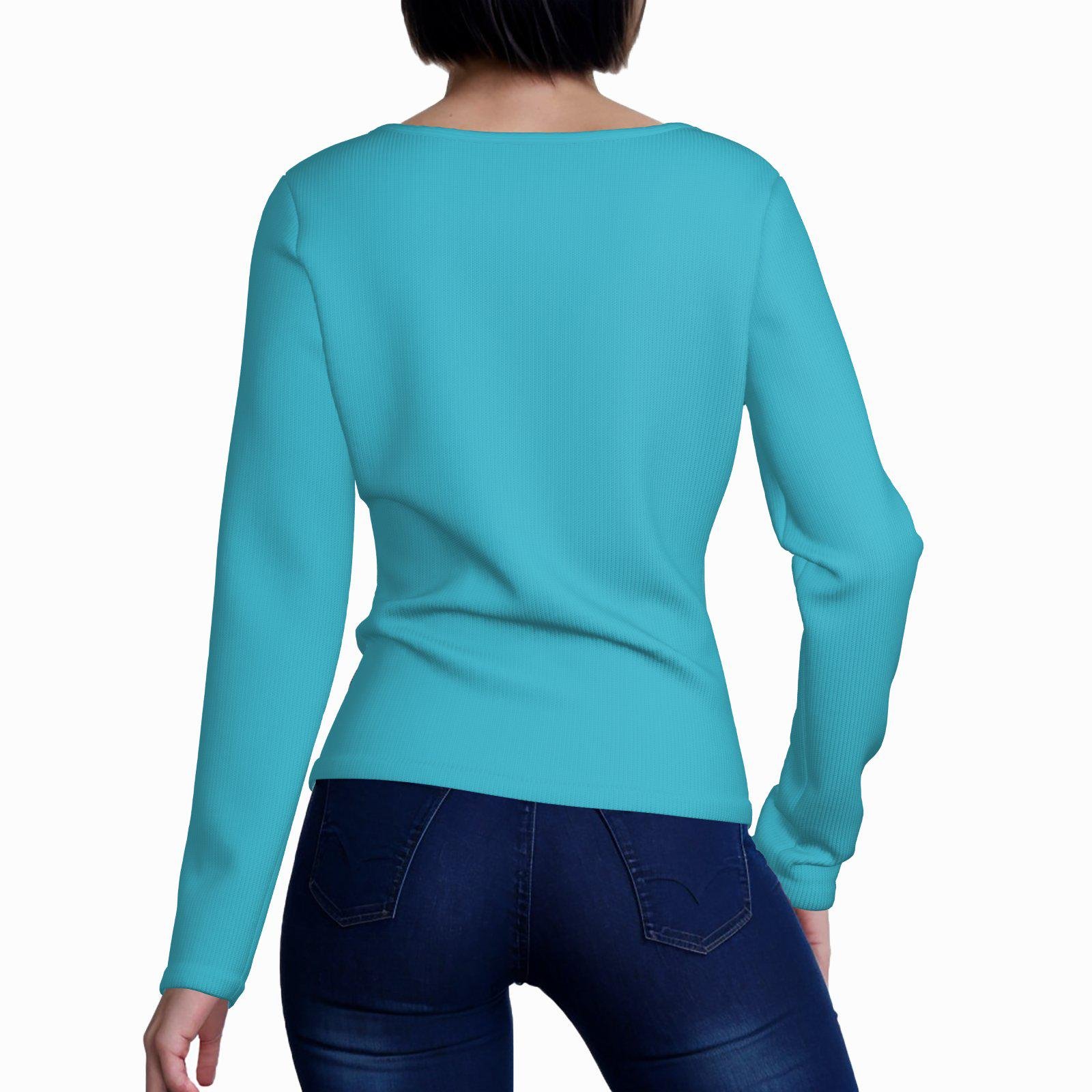 U Neck Long Sleeve Shirt-Milk Silk 200 GSM - Image 2