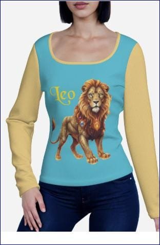 U Neck | Long Sleeve | Zebellz Collection: Leo Love | Shirt-Milk Silk | 200 GSM - Image 5