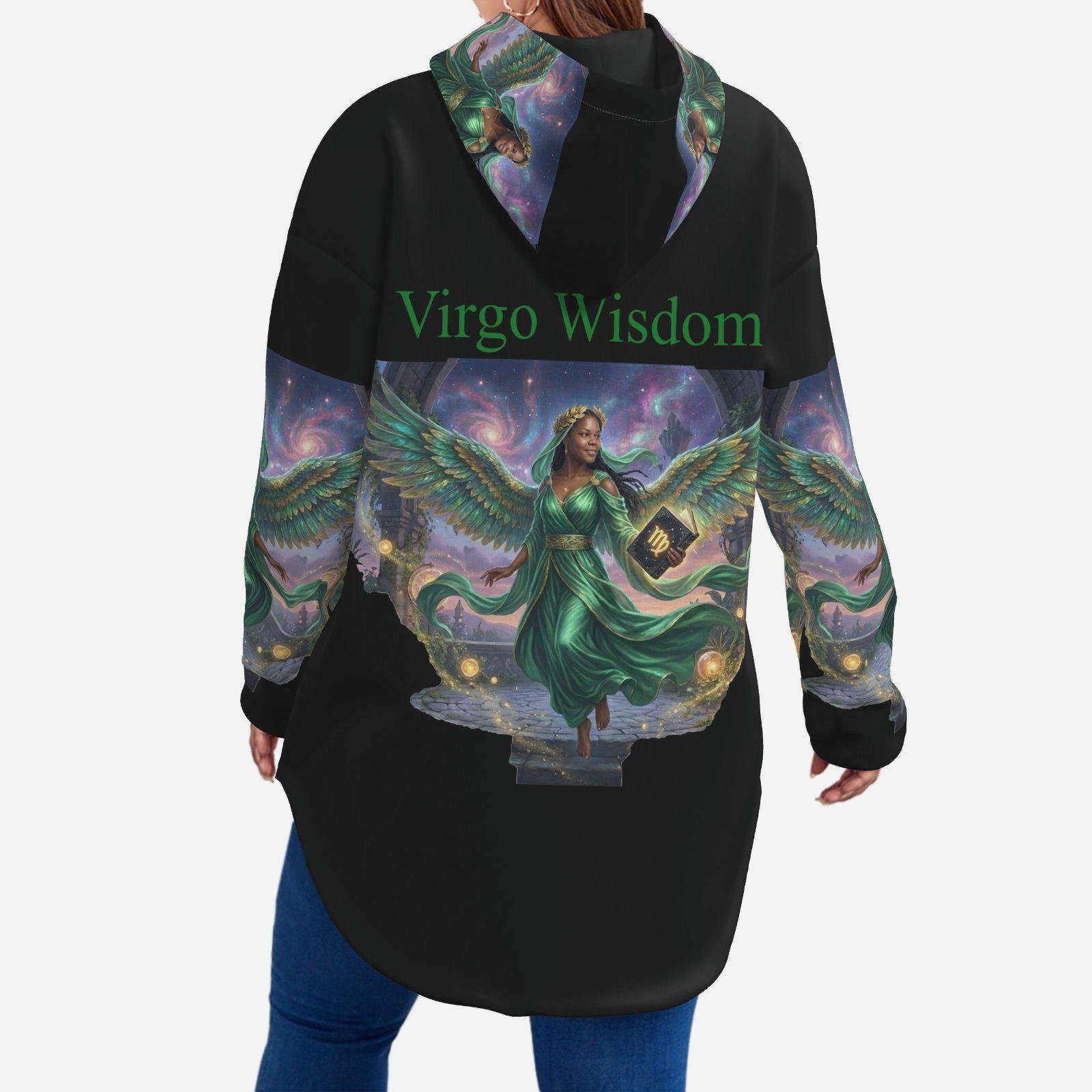 Custom Virgo Zodiac Hoodie | Diverse Angel Art Pullover | Personalized Face Option | Green Blue Red Astrology Gift | African American Asian - Image 4