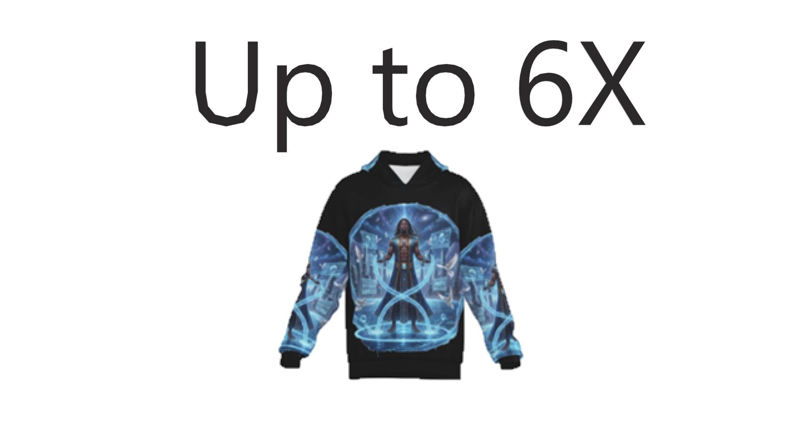 Men Hoodie | Afrocentric Aquarius Art | Thick Pullover | Zodiac Birthday Gift | The Zebellz Collection: AQUARIUS BLACK MAN - Image 5