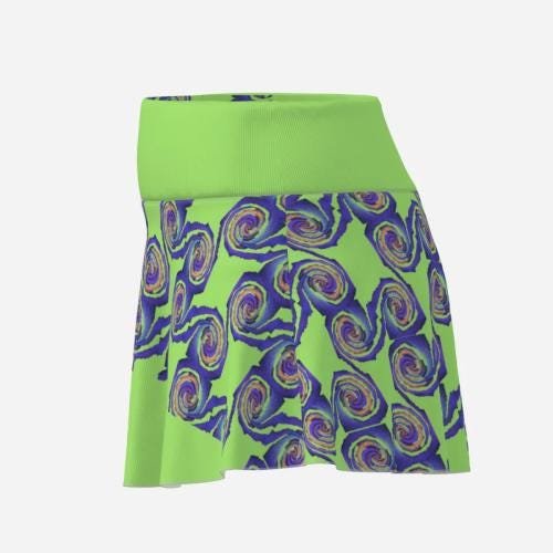 Tennis Skirt: High-Rise Polyester Pocket Skort | Zebellz Black Hole Collection Mint and Black - Image 8