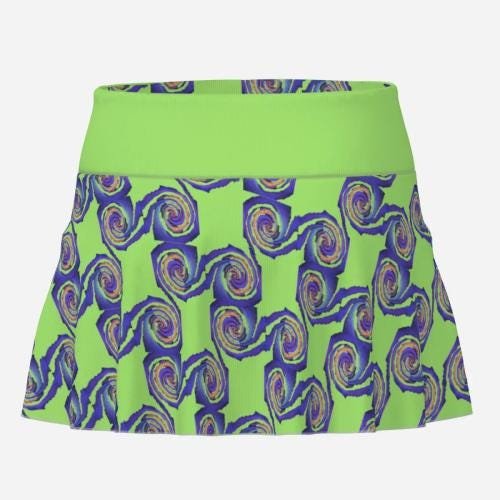Tennis Skirt: High-Rise Polyester Pocket Skort | Zebellz Black Hole Collection Mint and Black - Image 10