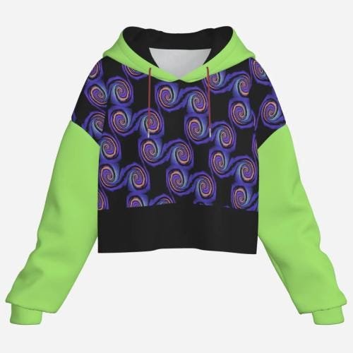 High-Elastic Crop Top Hoodie | Zebellz Black Hole Collection - Image 5
