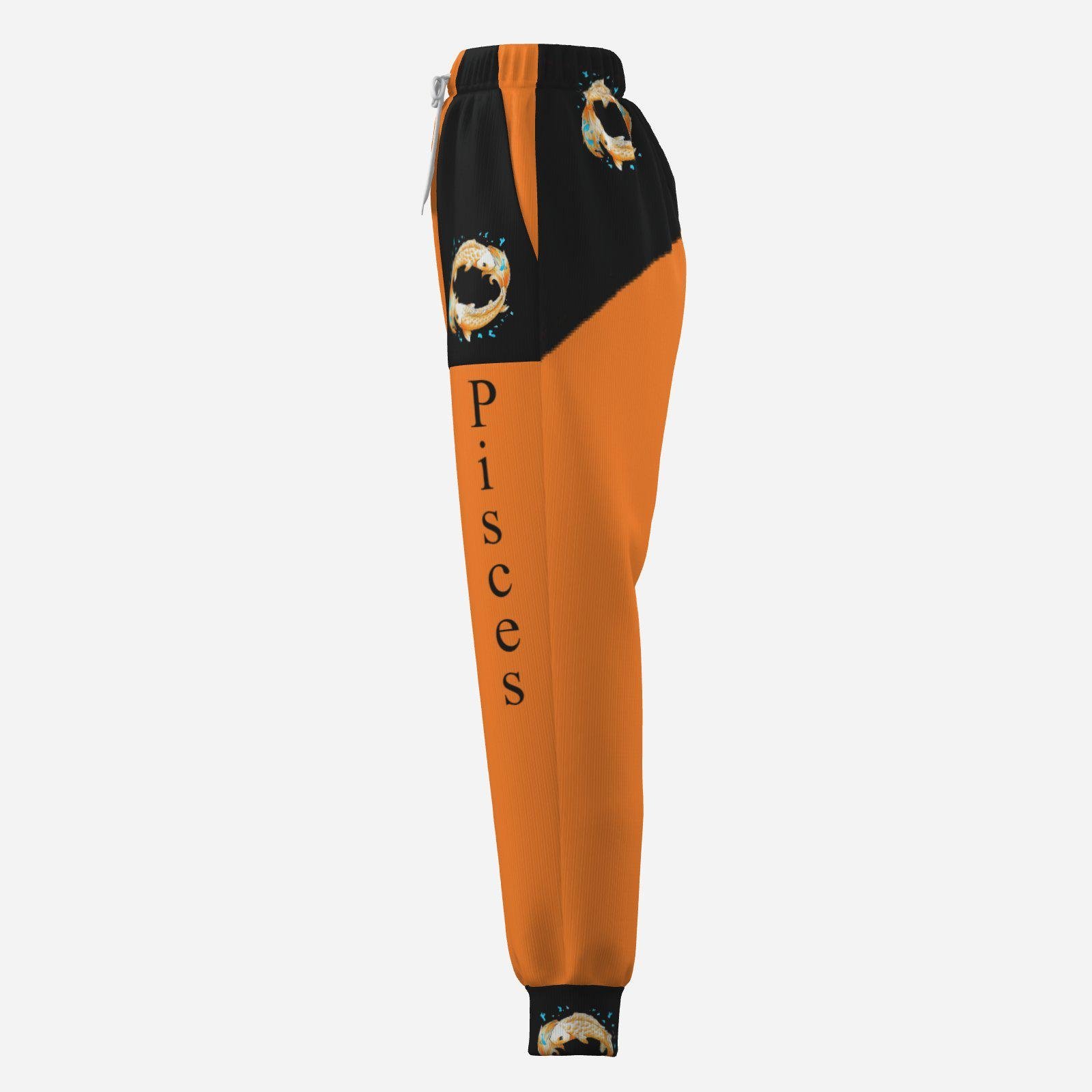 Pisces Zodiac Sweatpants | Zebellz Koi Fish Collection | Lounge Pants | Orange & Black Horoscope Gift | Celestial Streetwear - Image 4
