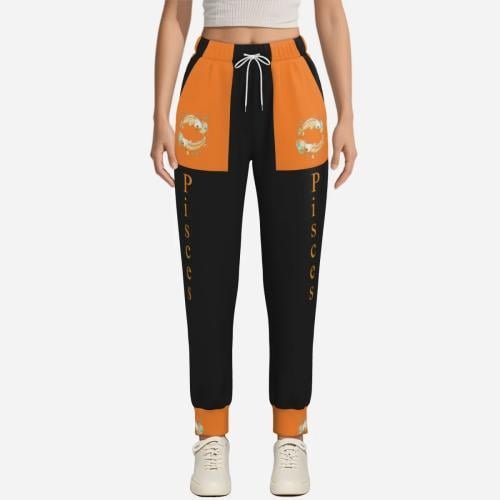 Black and Orange Pisces Joggers