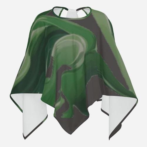 Poncho Cape | Shawl Wrap |Winter Cover Up |ZEBELLZ Collection: White Holly and Swirls 24 ? 20.8 Inch - Image 5