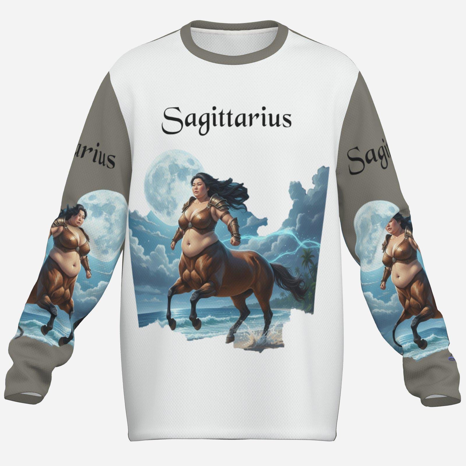 Sagittarius Women's Long Sleeve Shirt | Birdseye Honeycomb Fabric | Zebellz Lady Centaur Collection | Lightweight, Breathable - Image 2