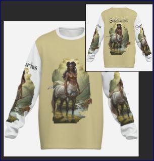 Sagittarius Women's Long Sleeve Shirt | Birdseye Honeycomb Fabric | Zebellz Lady Centaur Collection | Lightweight, Breathable - Image 10