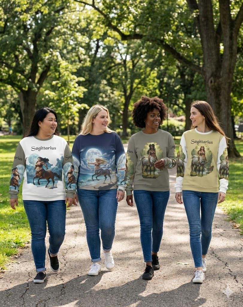 Sagittarius Women's Long Sleeve Shirt | Birdseye Honeycomb Fabric | Zebellz Lady Centaur Collection | Lightweight, Breathable