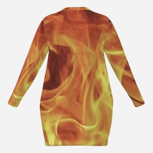 Long Sweatshirt with Pockets ZEBELLZ Collection: Fire Lion - Image 5