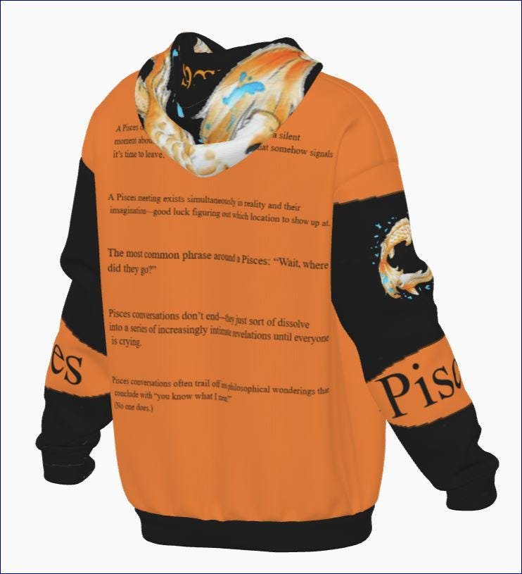 Pisces Joke Hoodie with Pocket ZEBELLZ Coy Fish Collection - Image 5