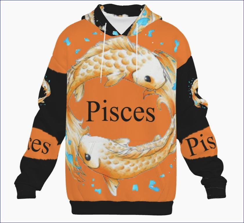 Pisces Joke Hoodie with Pocket ZEBELLZ Coy Fish Collection - Image 6