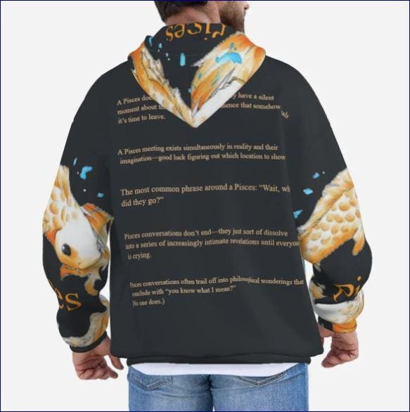 Pisces Joke Hoodie with Pocket ZEBELLZ Coy Fish Collection - Image 8