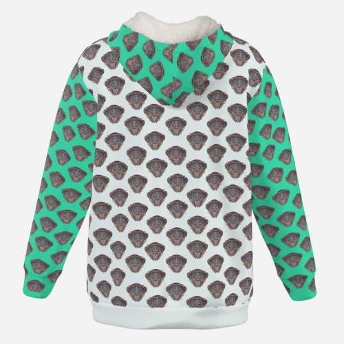 Thicken Fleece Full-Zip Hoodie Zebellz Collection: Zodiac Monkey - Image 4