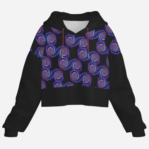 High-Elastic Crop Top Hoodie | Zebellz Black Hole Collection - Image 3