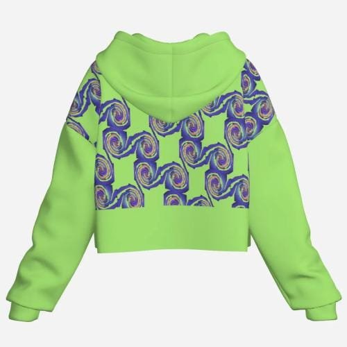 High-Elastic Crop Top Hoodie | Zebellz Black Hole Collection - Image 8
