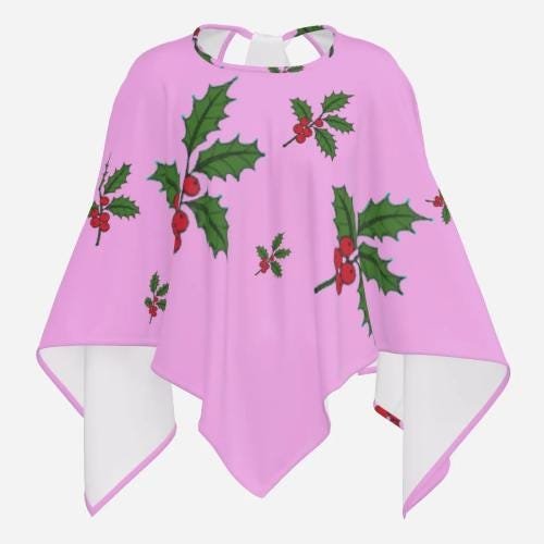 Women's Silk Feeling Open Back Poncho Cape Wrap Shawl 24 ? 20.8 Inches - Image 5