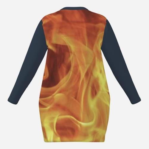 Long Sweatshirt with Pockets ZEBELLZ Collection: Fire Lion - Image 9