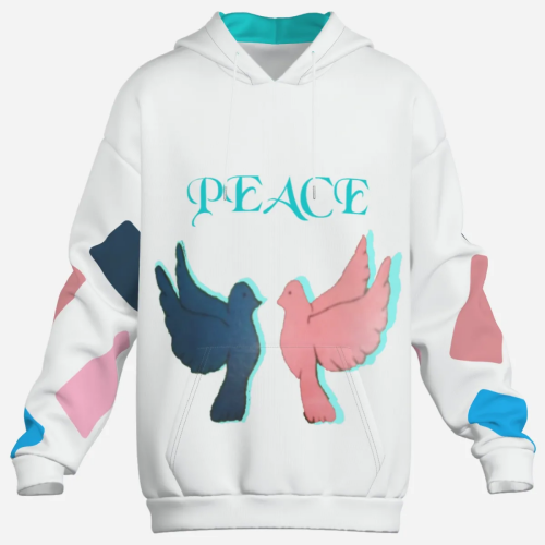 Pullover Hoodie & Lantern Pants SET- ZEBELLZ Black & White Love Birds Collection - Image 14