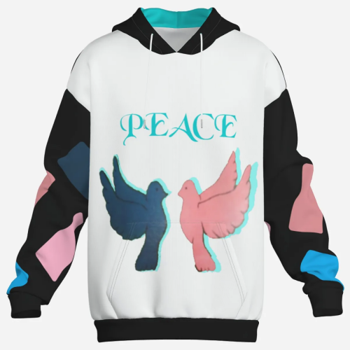 Pullover Hoodie & Lantern Pants SET- ZEBELLZ Black & White Love Birds Collection - Image 12