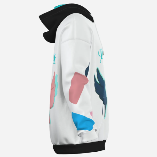 Pullover Hoodie & Lantern Pants SET- ZEBELLZ Black & White Love Birds Collection - Image 13