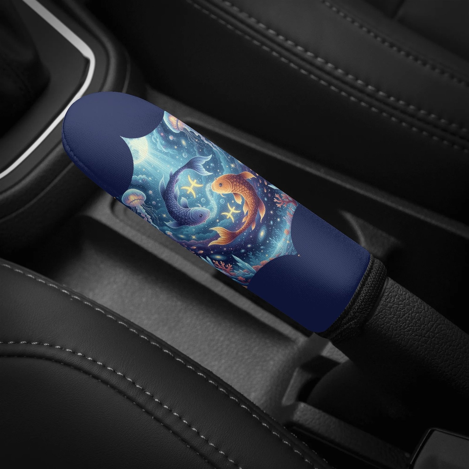 Pisces Zodiac Handbrake Cover | The Trinity Collection Custom Car Interior Accessory