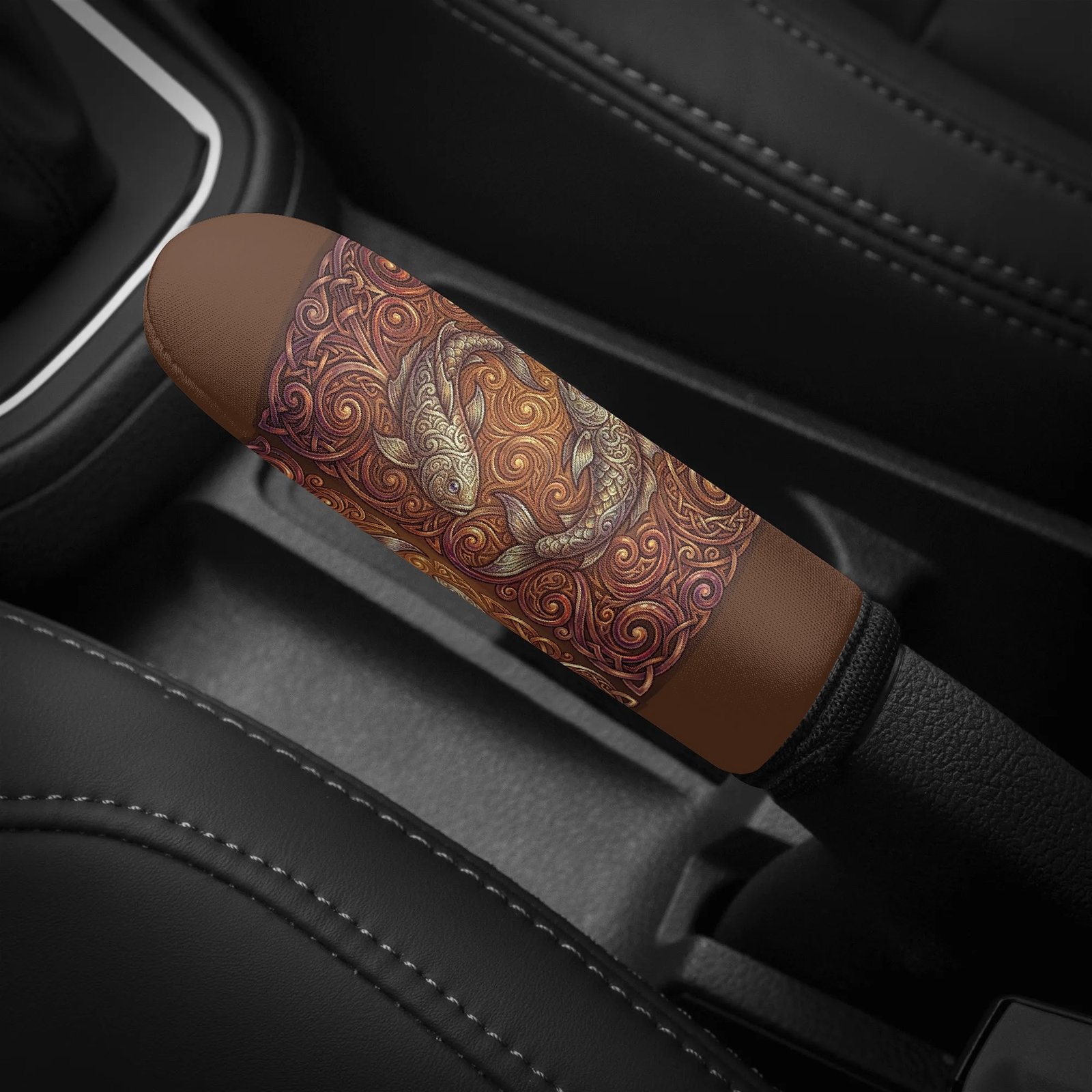 Pisces Zodiac Handbrake Cover | The Trinity Collection Custom Car Interior Accessory - Image 6