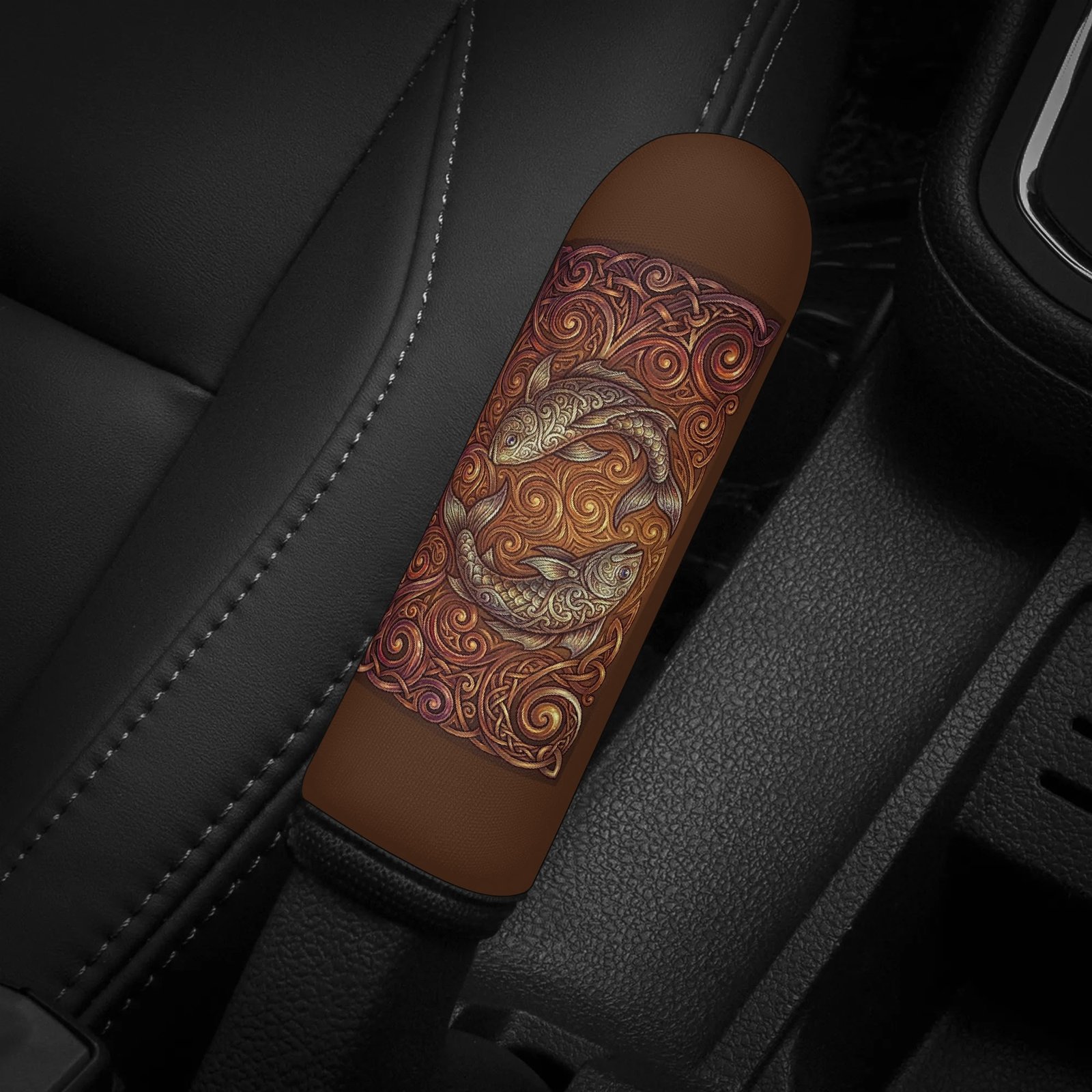 Pisces Zodiac Handbrake Cover | The Trinity Collection Custom Car Interior Accessory - Image 7