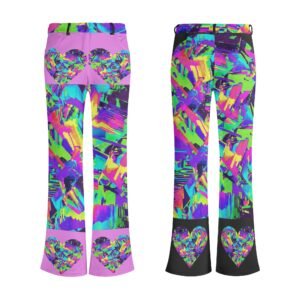 Women’s Elegant Print Flare Pants – High-Waist Bell Bottom Trousers | Zebellz Cosmic Collection