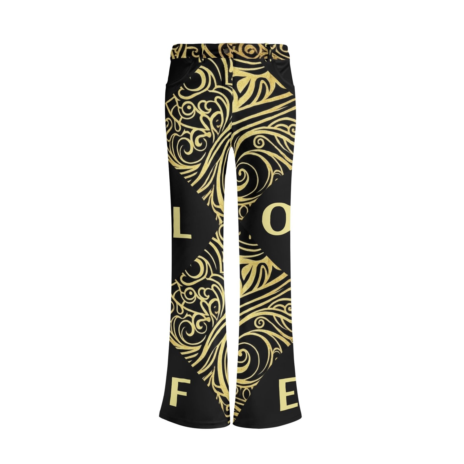Women’s Elegant Print Flare Pants – High-Waist Bell Bottom Trousers | Zebellz Cosmic Collection - Image 14