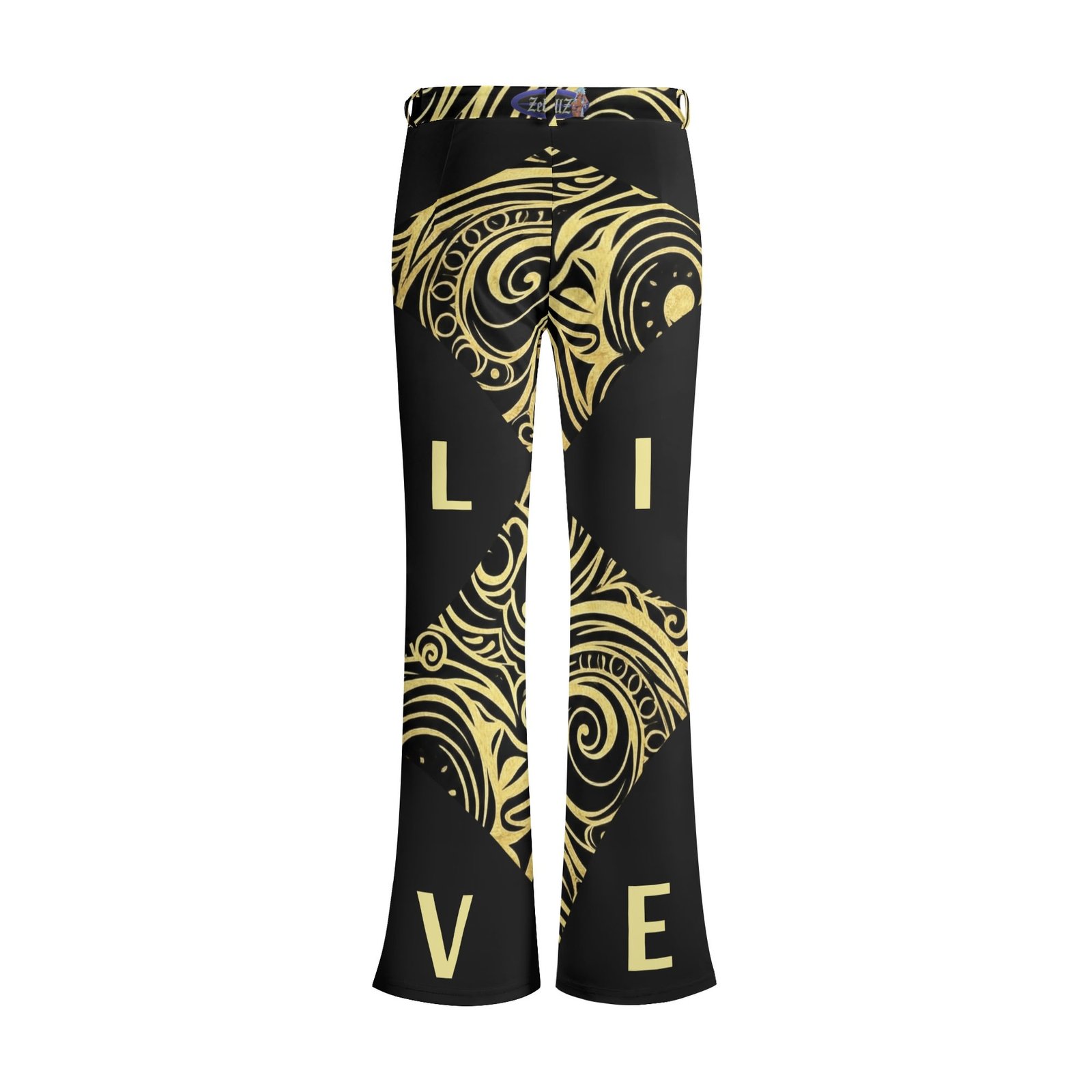 Women’s Elegant Print Flare Pants – High-Waist Bell Bottom Trousers | Zebellz Cosmic Collection - Image 15