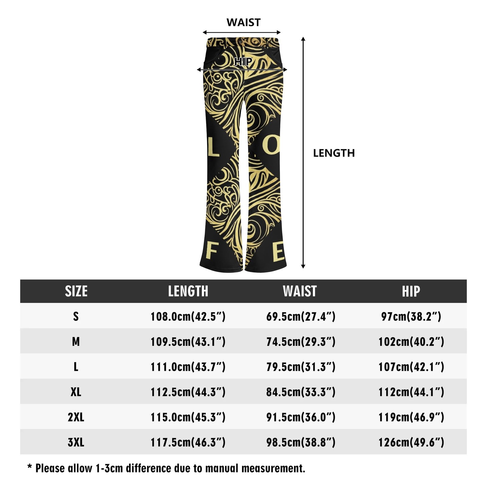 Women’s Elegant Print Flare Pants – High-Waist Bell Bottom Trousers | Zebellz Cosmic Collection - Image 17