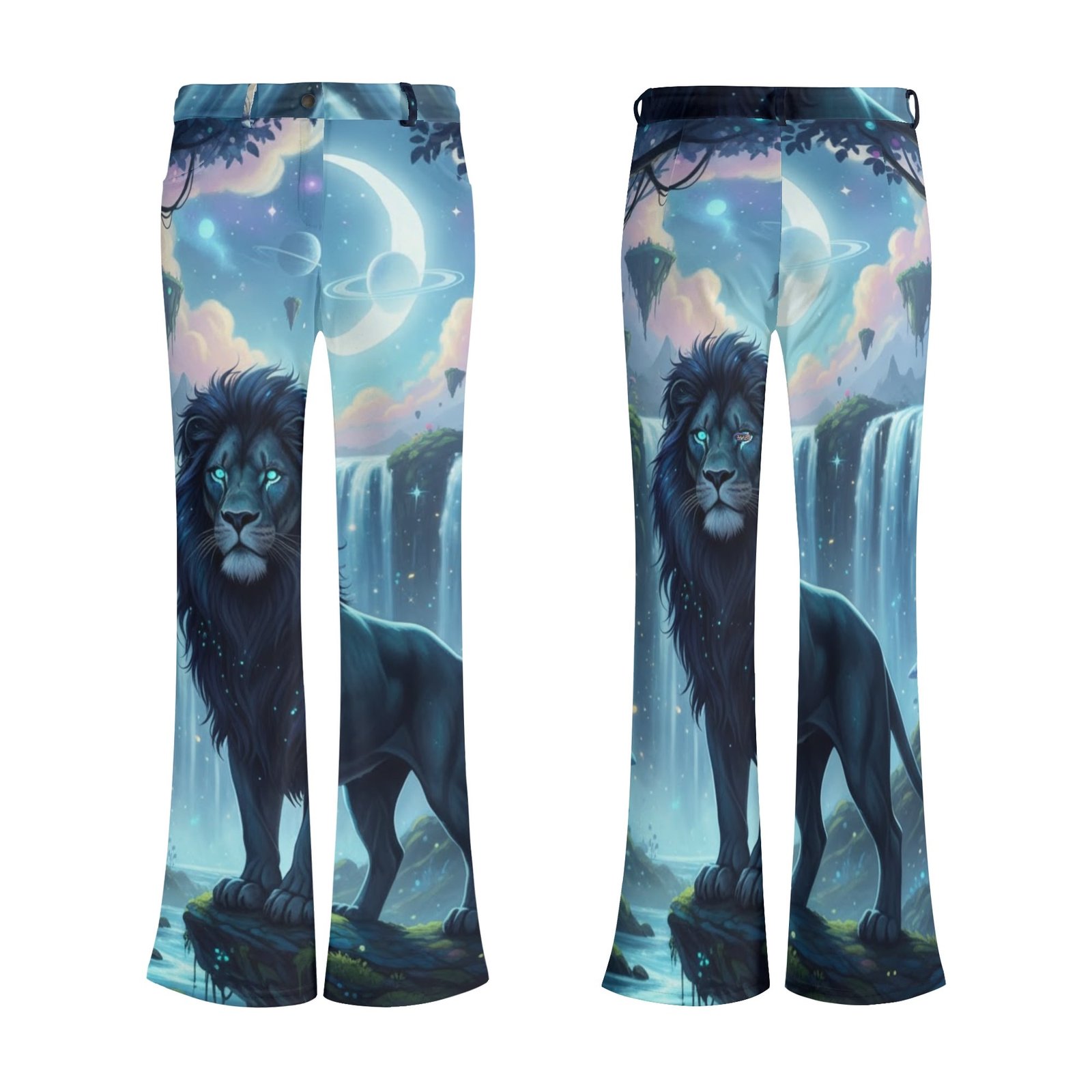 Women’s Elegant Print Flare Pants – High-Waist Bell Bottom Trousers | Zebellz Cosmic Collection - Image 13