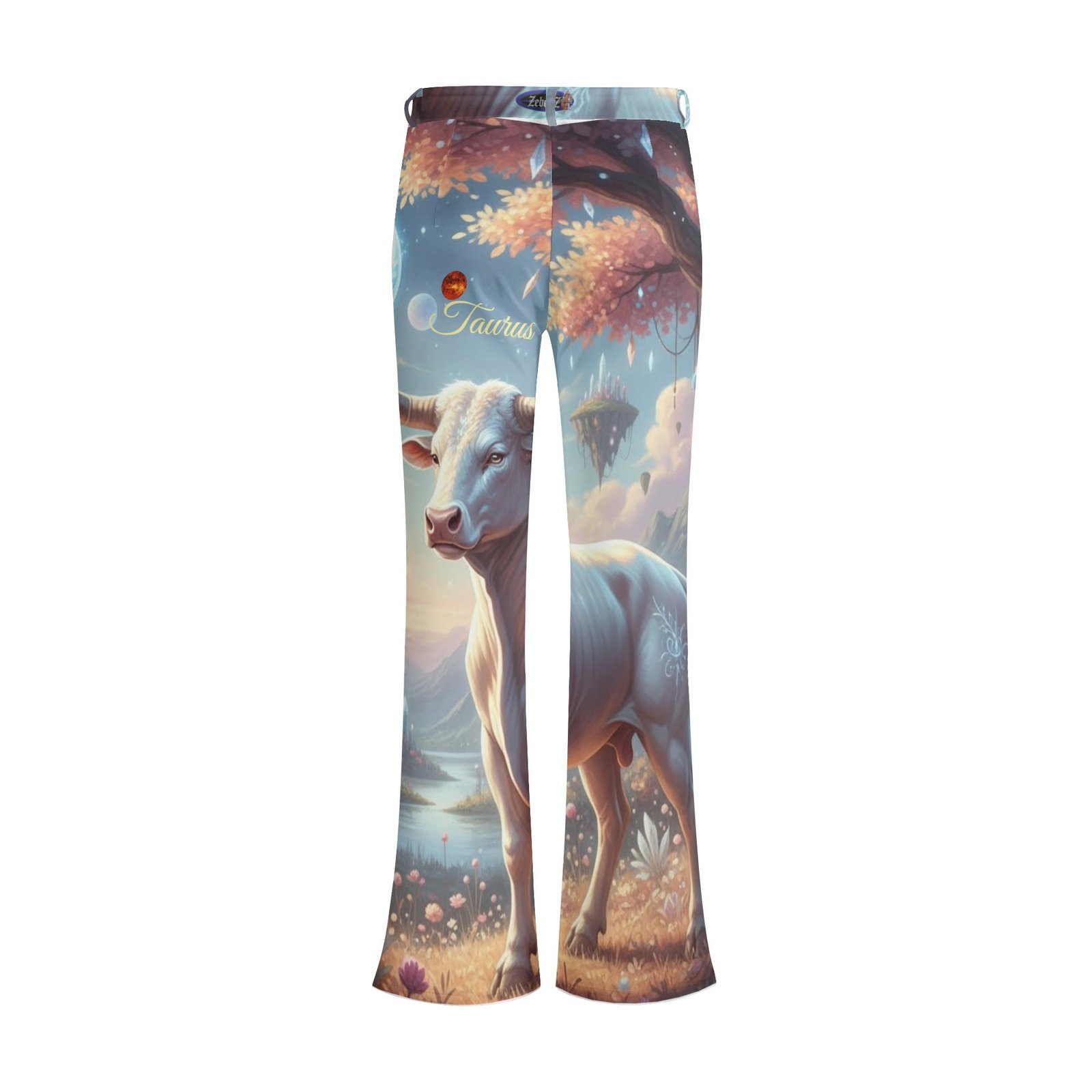 Women’s Elegant Print Flare Pants – High-Waist Bell Bottom Trousers | Zebellz Cosmic Collection - Image 9