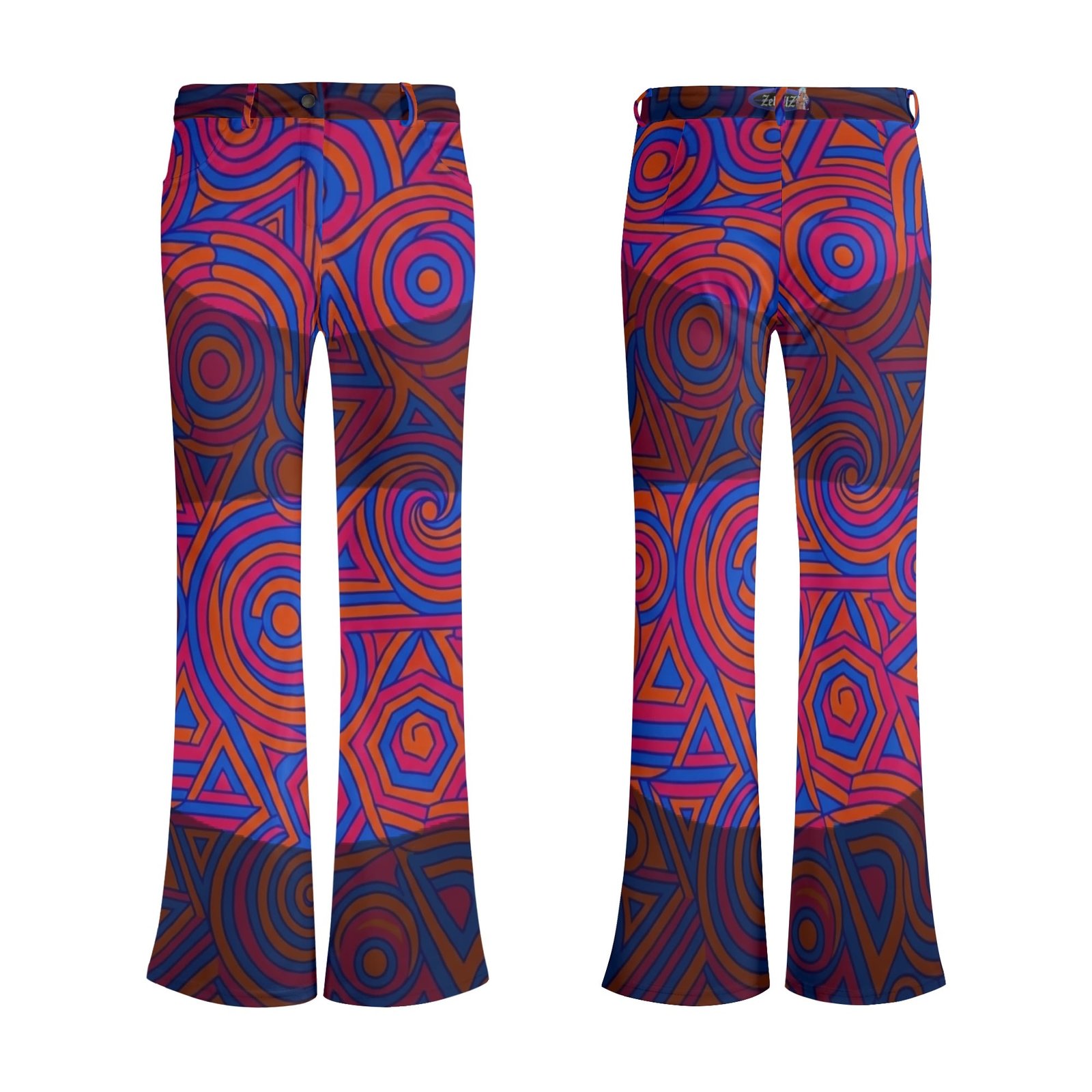 Women’s Elegant Print Flare Pants – High-Waist Bell Bottom Trousers | Zebellz Cosmic Collection - Image 7