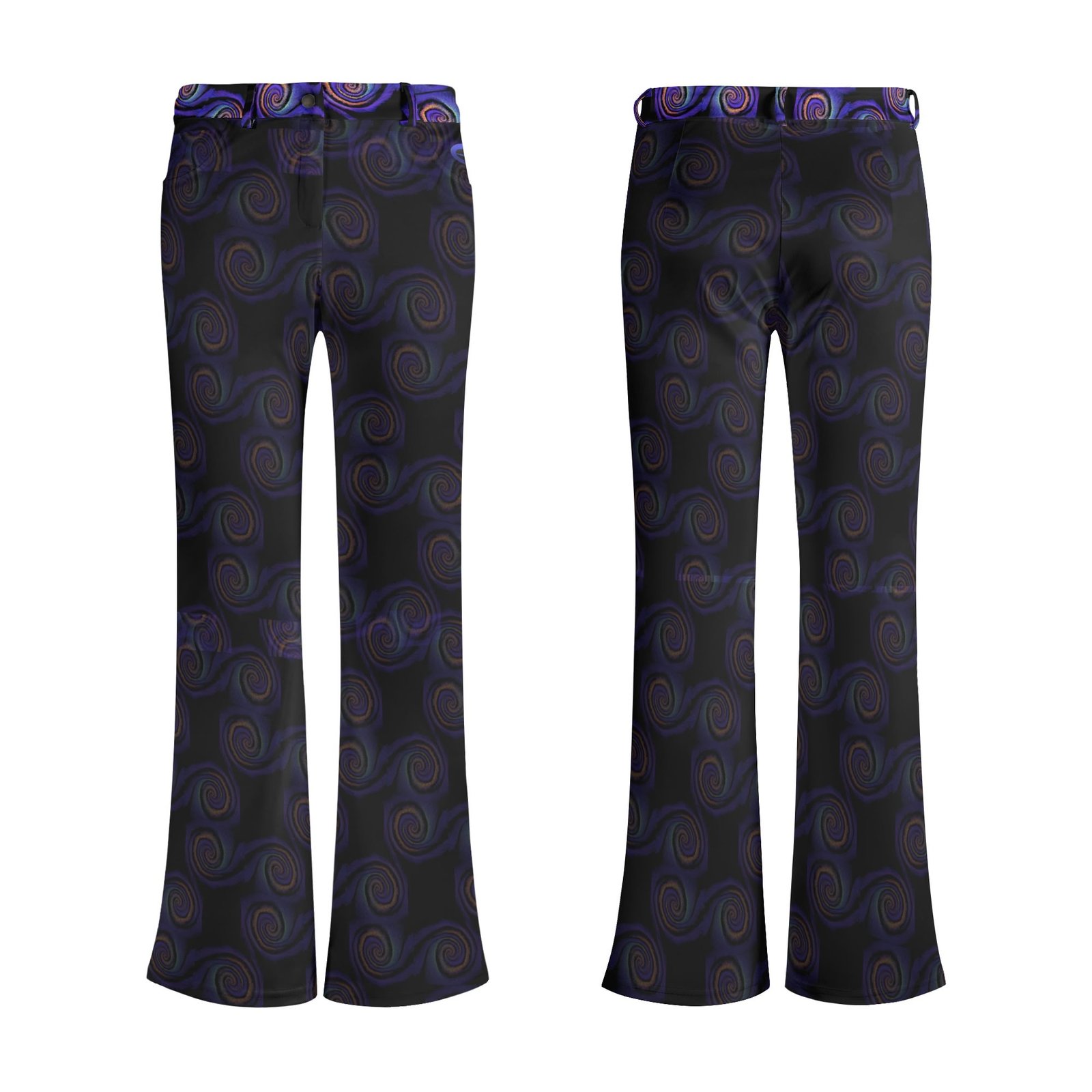 Women’s Elegant Print Flare Pants – High-Waist Bell Bottom Trousers | Zebellz Cosmic Collection - Image 4