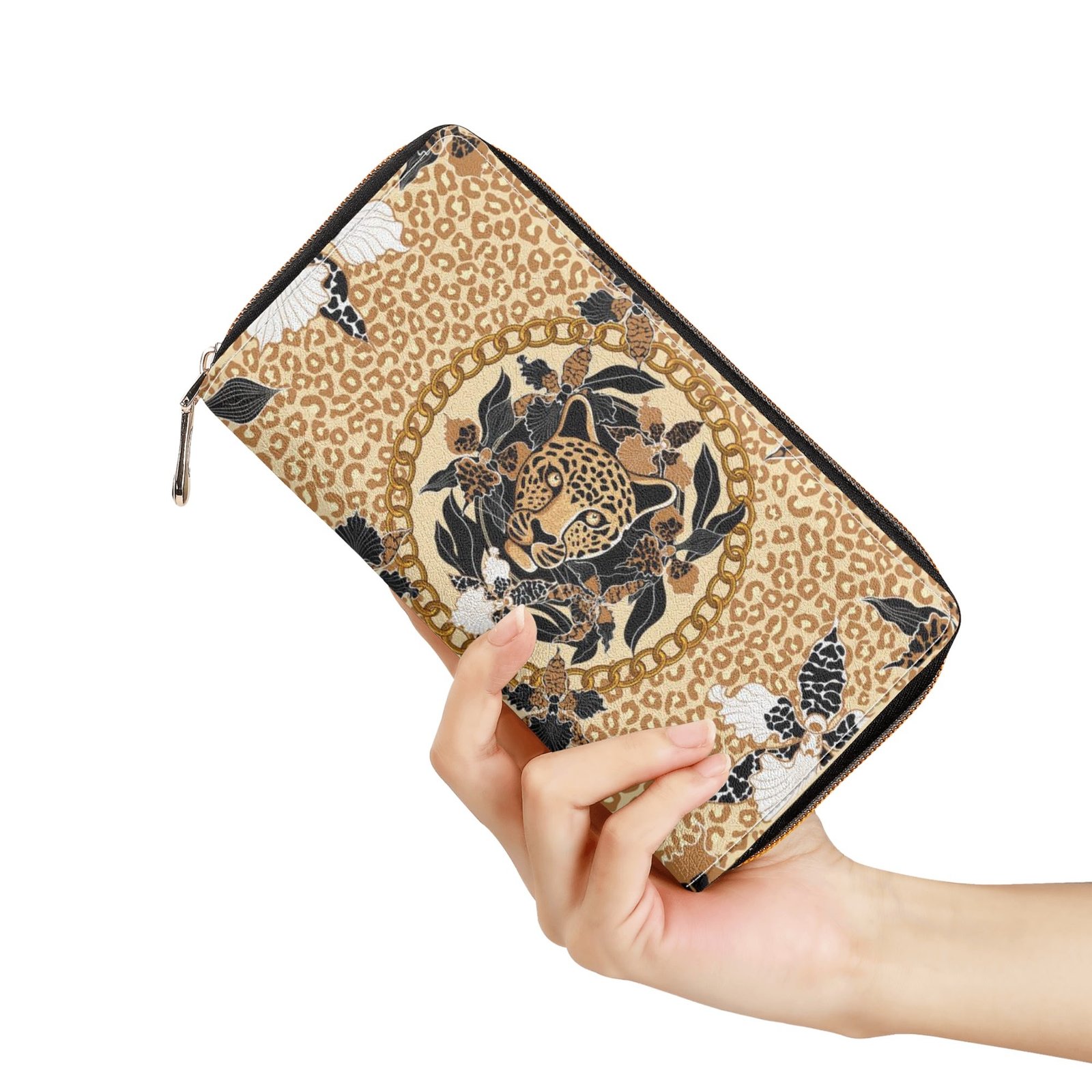Zipper Wallet - Cheetah Print PU Leather Card Holder & Coin Purse - Image 4
