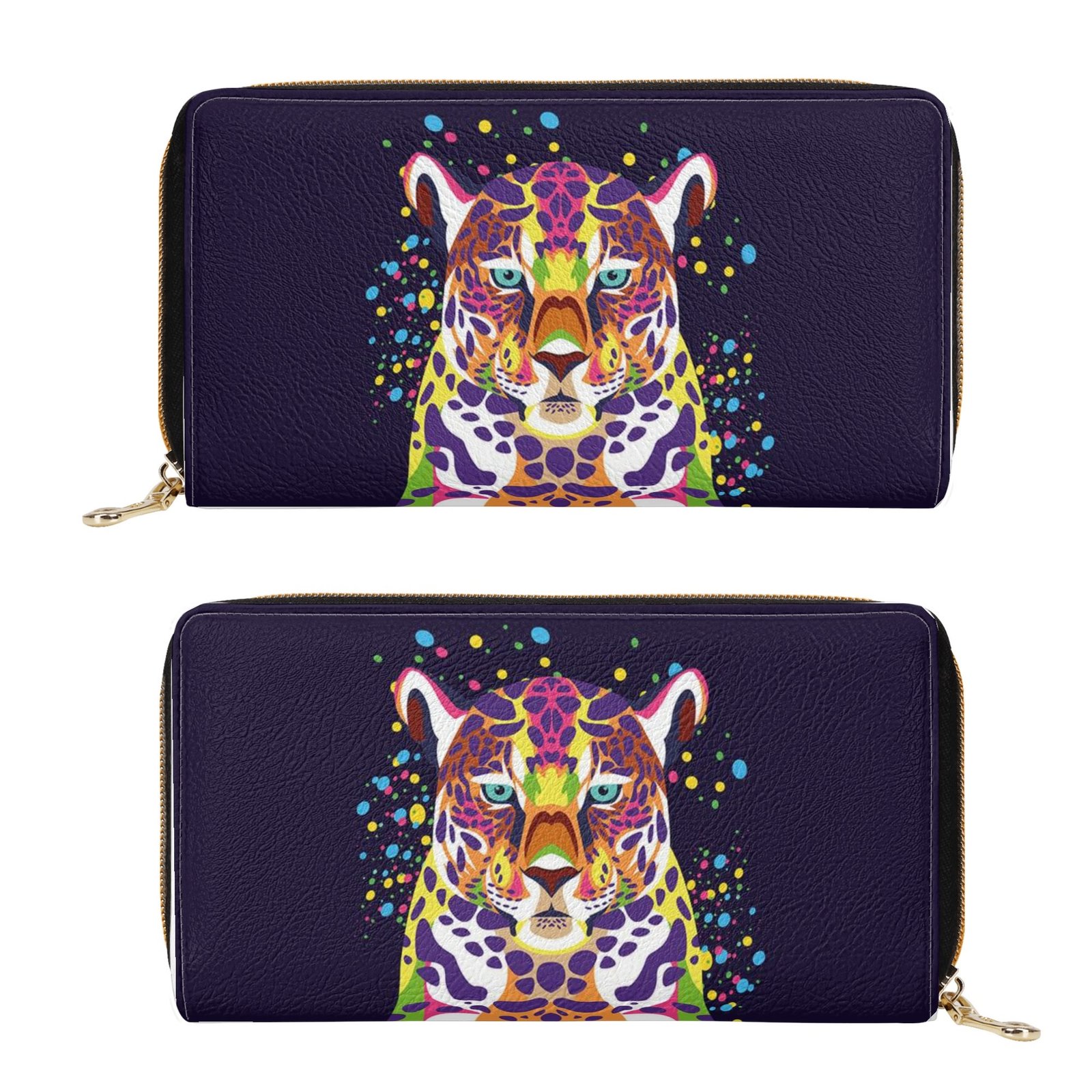 Zipper Wallet - Cheetah Print PU Leather Card Holder & Coin Purse - Image 5