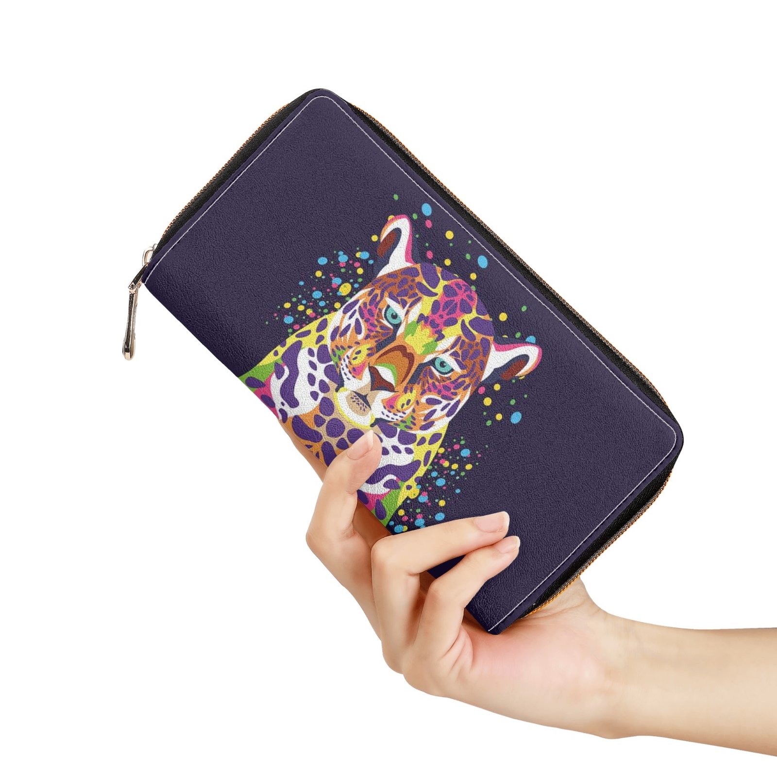 Zipper Wallet - Cheetah Print PU Leather Card Holder & Coin Purse - Image 8