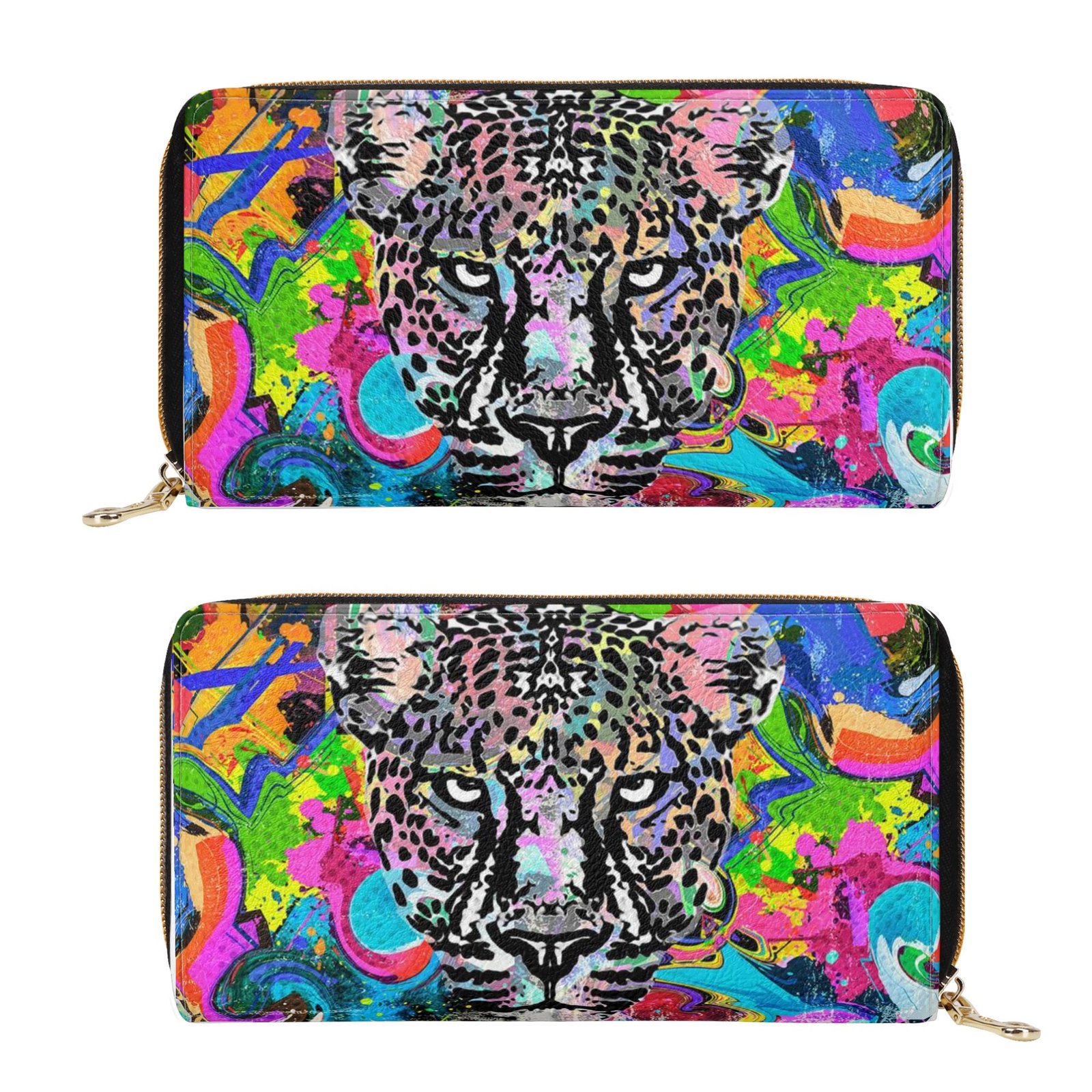 Zipper Wallet - Cheetah Print PU Leather Card Holder & Coin Purse - Image 9
