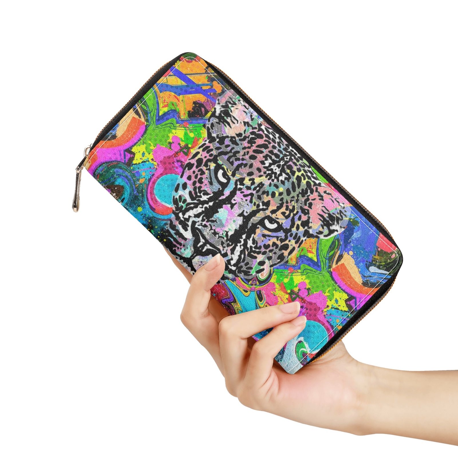 Zipper Wallet - Cheetah Print PU Leather Card Holder & Coin Purse - Image 12