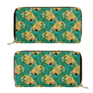 Zipper Wallet - Cheetah Patterns PU Leather Card Holder & Coin Purse