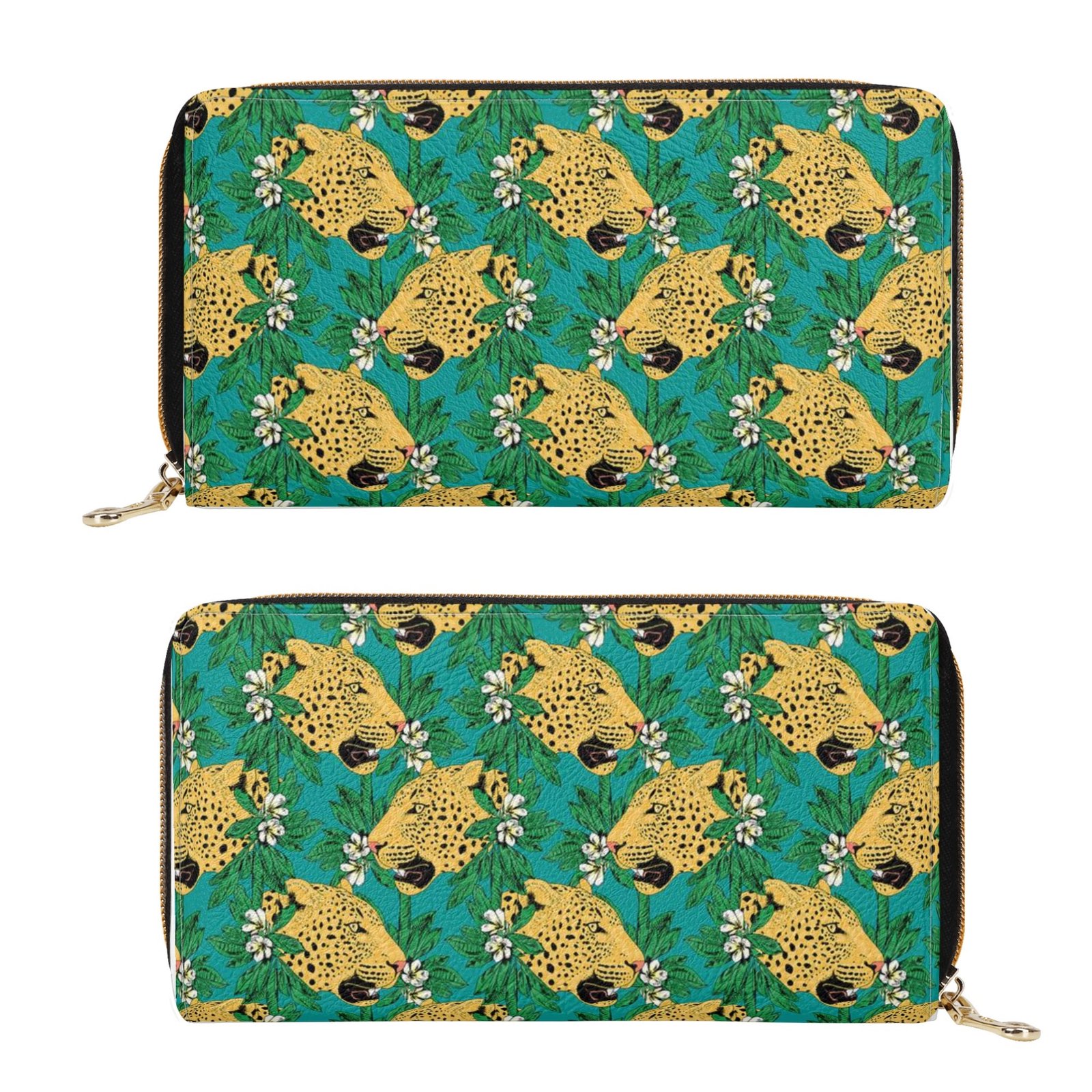 Zipper Wallet - Cheetah Patterns PU Leather Card Holder & Coin Purse