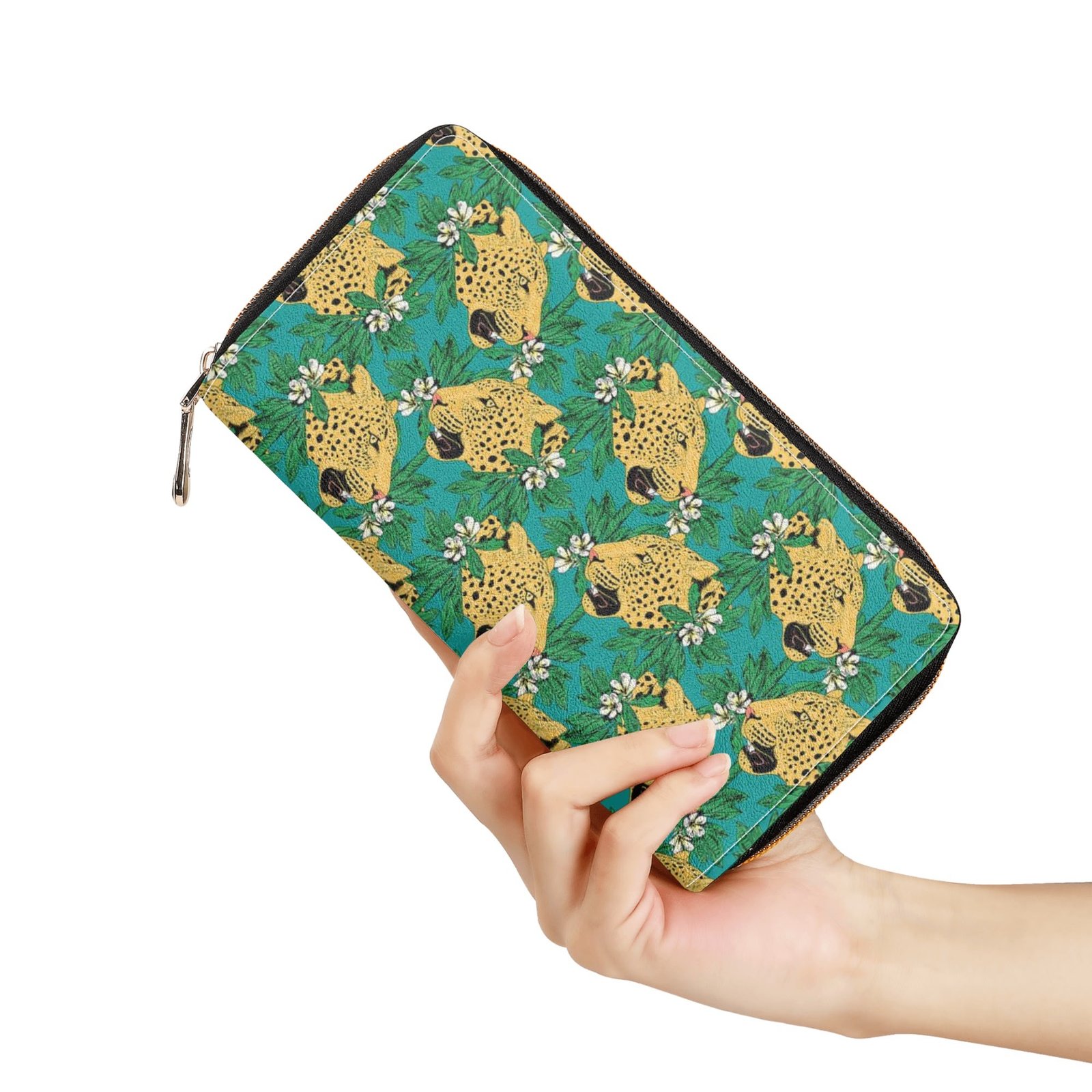Zipper Wallet - Cheetah Patterns PU Leather Card Holder & Coin Purse - Image 4